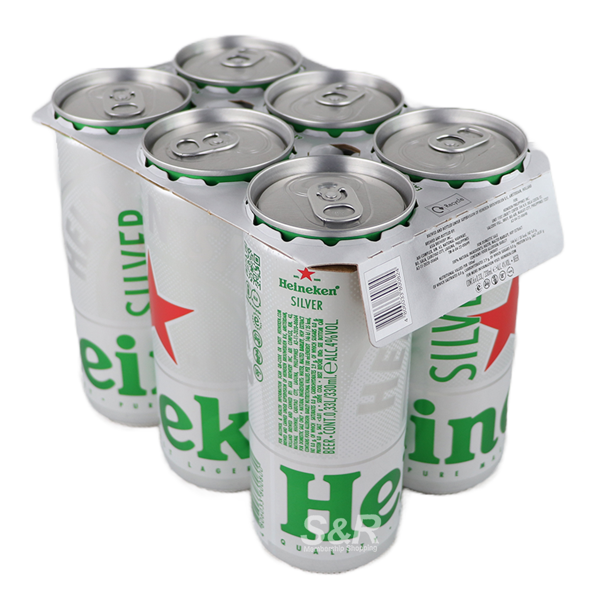 Heineken Silver Beer 6 cans x 330mL Heineken Silver Beer 6 cans x 330mL